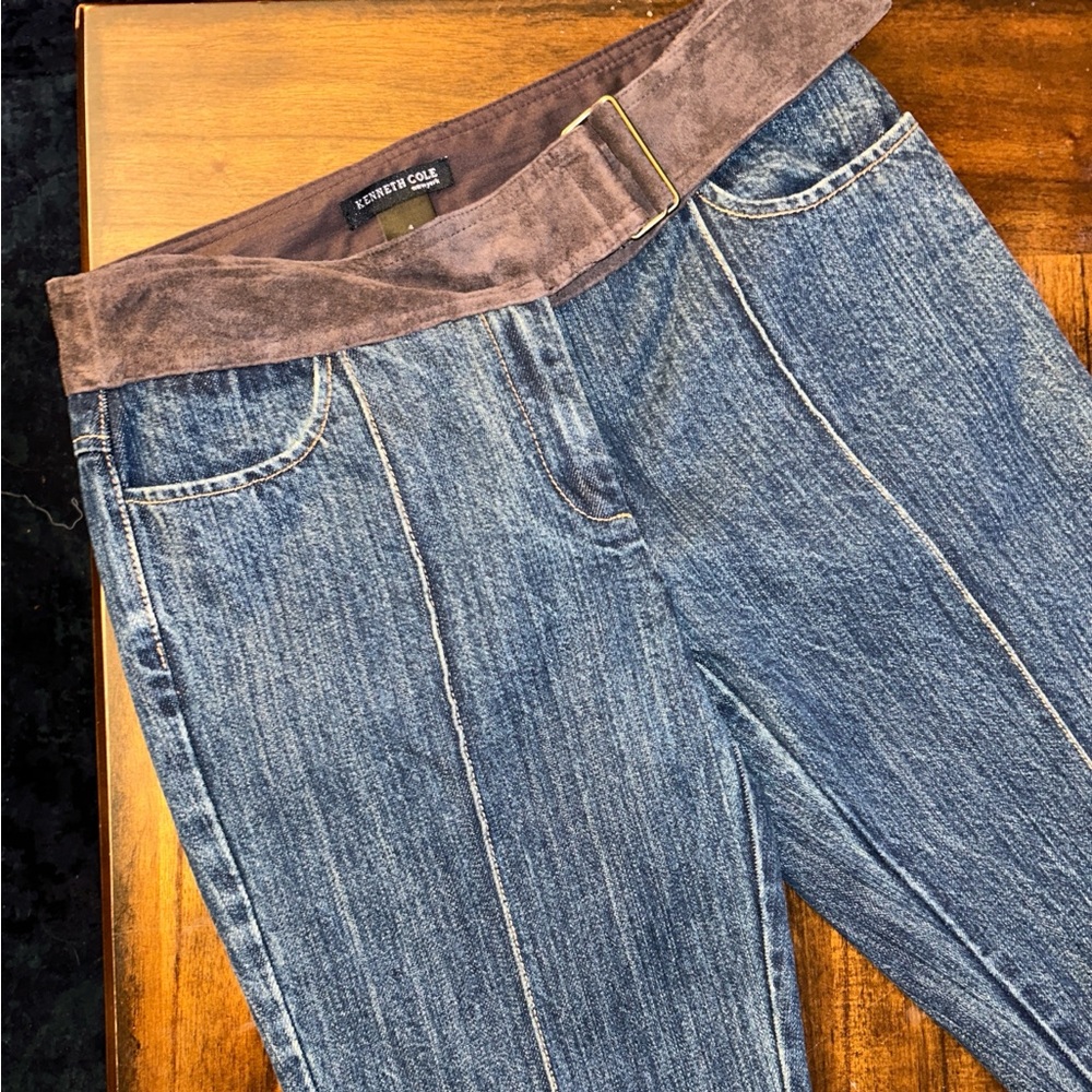 Kenneth Cole Women's Y2K Flare Blue Jeans